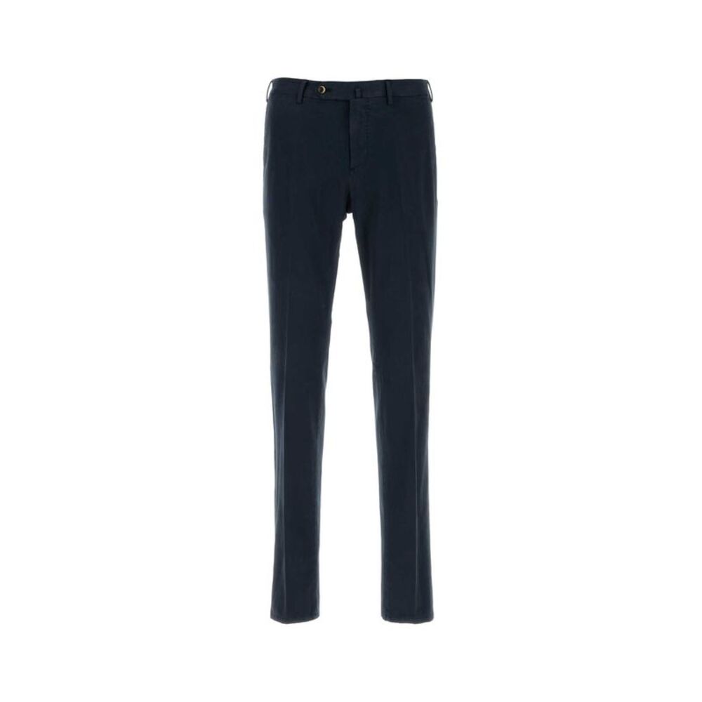 Pt Torino Men Dark Blue Stretch Cotton Blend Pant